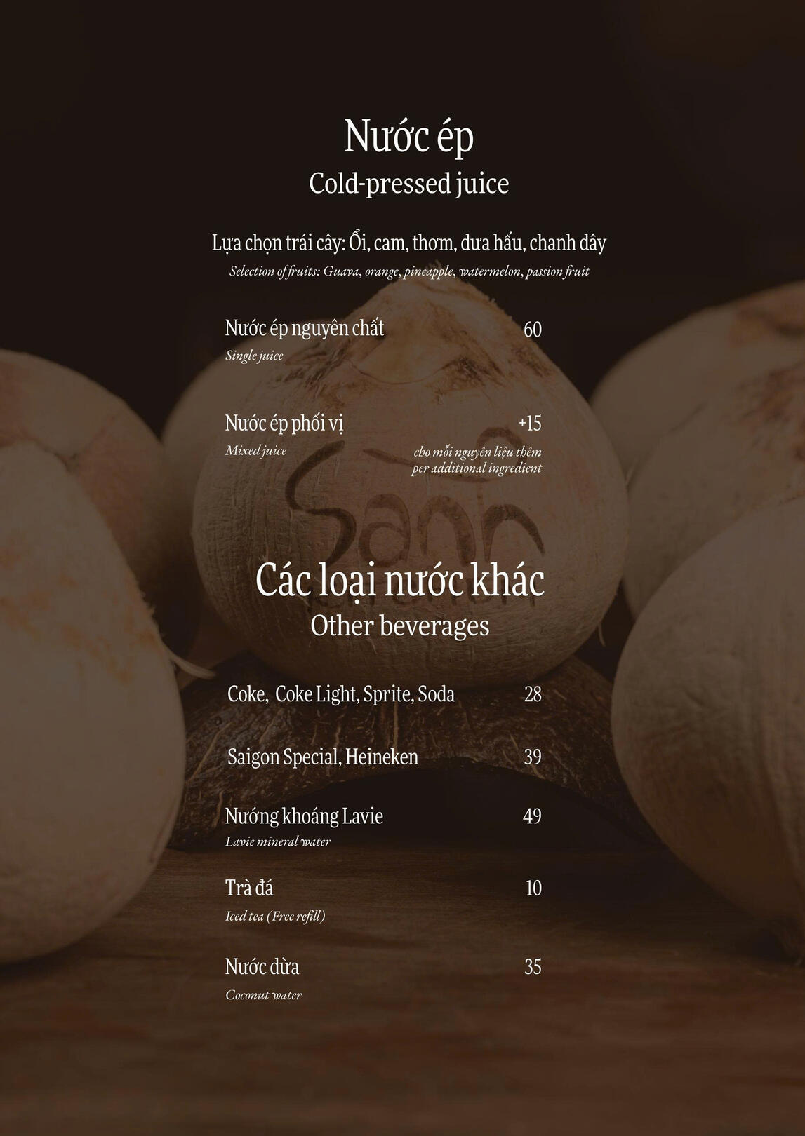Drink Menu 7 Sành Kitchen - Drink Menu 7